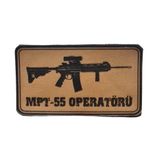 Mpt 55 Operatörü -Dikdörtgen Deri Peç - Arma - 2 Wolf Leather Patch