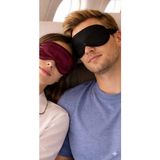 Mpy Global %100 Ipek Saten Uyku Maskesi ,göz Bandı, 2li Set, Uyku Bandı, Yoga Bandı Bordo- Siyah - Bordo - Siyah