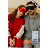 Mpy Global %100 Ipek Saten Uyku Maskesi ,Göz Bandı, 2li Set, Uyku Bandı, Yoga Bandı, Kırmızı-Siyah - Kırmızı - Siyah