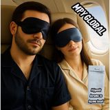 Mpy Global %100 Ipek Saten Uyku Maskesi ,göz Bandı, 2li Set, Uyku Bandı, Yoga Bandı Siyah-Lacivert