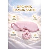 Mpy Global %100 Organik Pamuk Saten Uyku Göz Bandı, Saten Göz Bandı, Organik Pamuk Göz Bandı, Yoga Göz Bandı, Pembe Saten Uyku Bandı, Lüks Uyku Bandı, Saç Tokalı Uyku Bandı, Premium Uyku Seti