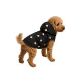 MPZ PETS İçi Polarlı Puantiyeli Köpek ve Kedi Yeleği & Ceketi Siyah L