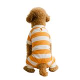 MPZ PETS Kedi ve Köpek Kıyafeti & Elbisesi 4 Bacak Tulum Turuncu Beyaz Çizgili L