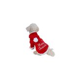 MPZ PETS Kedi ve Köpek Kıyafeti & Elbisesi Merry Christmas Noel Uzun Ponponlu Kostüm Kırmızı M