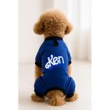 MPZ PETS Kedi ve Köpek Kıyafeti & Elbisesi Saks Mavi 4 Bacak Tulum Ken L