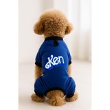 MPZ PETS Kedi ve Köpek Kıyafeti & Elbisesi Saks Mavi 4 Bacak Tulum Ken M