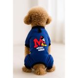 MPZ PETS Kedi ve Köpek Kıyafeti & Elbisesi Saks Mavi 4 Bacak Tulum Mickey Mouse M