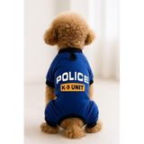 MPZ PETS Kedi ve Köpek Kıyafeti & Elbisesi Saks Mavi 4 Bacak Tulum Police K 9 Unit M