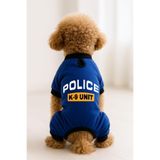 MPZ PETS Kedi ve Köpek Kıyafeti & Elbisesi Saks Mavi 4 Bacak Tulum Police K 9 Unit S