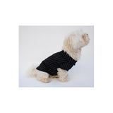 MPZ PETS Kedi ve Köpek Kıyafeti & Elbisesi Siyah Beyaz Çizgili Yakalı T Shirt L