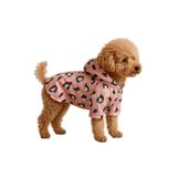 MPZ PETS Kedi ve Köpek Kıyafeti & Elbisesi Yağmurluğu Açık Pembe Leopar Baskılı Fileli Yağmurluk L