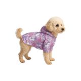 MPZ PETS Kedi ve Köpek Kıyafeti & Elbisesi Yağmurluğu Lila Unicorn Baskılı Fileli Yağmurluk XS