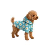 MPZ PETS Kedi ve Köpek Kıyafeti & Elbisesi Yağmurluğu Mavi Papatya Baskılı Fileli Yağmurluk XS