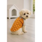 MPZ PETS%100 Pamuk Kedi ve Köpek Kıyafeti Turuncu Puantiyeli Basic T Shirt L