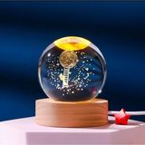 MR 3D Kristal Cam Küre, Ahşap Soketli Gece Lambası,LED, sevgiliye hediye, Noel, Öğretmenler Günü, Özel Tasarım Harika bir hediye (Astronot B)