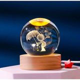 MR 3D Kristal Cam Küre, Ahşap Soketli Gece Lambası,LED, sevgiliye hediye, Noel, Öğretmenler Günü, Özel Tasarım Harika bir hediye (Küçük Prens A)