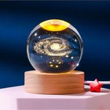 MR 3D Kristal Cam Küre, Ahşap Soketli Gece Lambası,LED, sevgiliye hediye, Noel, Öğretmenler Günü, Özel Tasarım Harika bir hediye (Tozbulutu Galaxy)