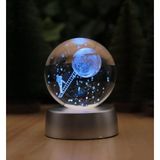 MR 3D Kristal Cam Küre Renk Değiştiren LED Işıklı Gece Lambası Dekoratif Hediyelik Özel Tasarım harika Bir Hediye (Astronot A)