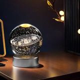 MR 3D Kristal Cam Küre Renk Değiştiren LED Işıklı Gece Lambası Dekoratif Hediyelik Özel Tasarım harika Bir Hediye (Güneş Sistemi)
