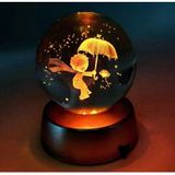 MR 3D Kristal Cam Küre Renk Değiştiren LED Işıklı Gece Lambası Dekoratif Hediyelik Özel Tasarım harika Bir Hediye (Küçük Prens A)