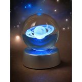 MR 3D Kristal Cam Küre Renk Değiştiren LED Işıklı Gece Lambası Dekoratif Hediyelik Özel Tasarım harika Bir Hediye (Satürn)