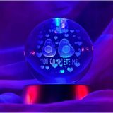 MR 3D Kristal Cam Küre Renk Değiştiren LED Işıklı Gece Lambası Dekoratif Hediyelik Özel Tasarım harika Bir Hediye (Yeni model B)