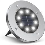 MR 8 Ledli Solar Güneş Enerjili Beyaz Işık Su Geçirmez Bahçe Dekor Aydınlatma Lambası bahçe lambaları, paslanmaz çelik, solar lambalar, su geçirmez, dış mekan, bahçe, teras, çim, avlu, yürüme yolu (1)