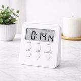Mr Alarmlı Dijital Öğrenci Sınav Masa Kronometresi – 24 Saat Geri Sayım Timer, 2 Kademeli Alarm, LCD Ekranlı Kronometre - Beyaz