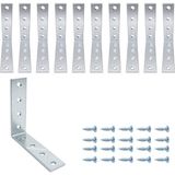 Mr.Bracket 10 Ad. L Demir Gönye Köşebent 8X8CM - Mobilya Dolap Raf Masa Köşe Bağlantı Elemanı Sabitleme Aparatı - Gümüş