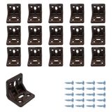 MR.BRACKET 15 ad. Kahverengi Plastik L Gönye Köşebent 25x25x30mm - Mobilya Dolap Raf Çekmece Sehpa Sandalye Birleştirme Sabitleme Montaj Bağlantı Aparatı