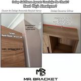 Mr.bracket 2 Adet Beyaz Çelik Deprem Dolap Sabitleme Aparatı 16X60x140mm - Mobilya Eşya Kitaplık Duvar Sabitleyici L Demir Gönye Köşebent