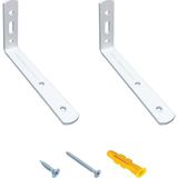 Mr.bracket 2 Adet Beyaz Çelik Deprem Dolap Sabitleme Aparatı 16X60X165MM - Mobilya Eşya Portmanto Gardırop Kitaplık Duvar Sabitleyici L Demir Gönye Kö - Çok Renkli - Standart