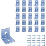 Mr.Bracket 25 ad. L Demir Gönye Köşebent 16x16x16mm - Mobilya Dolap Köşe Sabitleme Birleştirme Bağlantı Aparatı