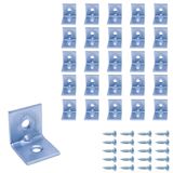 MR.BRACKET 25 ad. L Demir Gönye Köşebent 16x16x16mm- Mobilya Dolap Raf Masa Köşe Bağlantı Birleştirme Sabitleme Aparatı