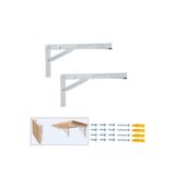 MR.BRACKET 30cm Beyaz 1-Takım - Mandallı Katlanabilir Masa Konsolu - Aç Kapa Duvara Monte Katlanır L Raf Ayağı