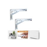 MR.BRACKET 30cm Çinko 1-Takım - Mandallı Katlanabilir Masa Konsolu - Aç Kapa Duvara Monte Katlanır L Raf Ayağı