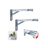 MR.BRACKET 40cm Çinko 1-takım - Kademeli Mandallı Katlanabilir Masa Konsolu - Duvara Monte Katlanır L Raf Ayağı