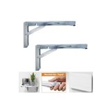 MR.BRACKET 40cm Çinko 1-Takım - Mandallı Katlanabilir Masa Konsolu - Aç Kapa Duvara Monte Katlanır L Raf Ayağı