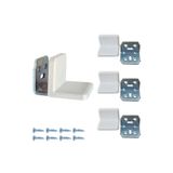 Mr.Bracket 4'lü Beyaz Dekoratif Gizli L Demir Gönye Köşebent 30X25X25MM - Mobilya Dolap Raf Kitaplık Sabitleme
