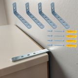 MR.BRACKET 5.2 x 10 cm - Deprem Güvenliği Dolap Sabitleme Aparatı Seti - Mobilya Gardırop Portmanto Kitaplık Masa Raf Eşya Duvara Sabitleyici Aparat - 16x52x100mm - 4 adet