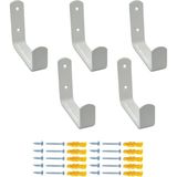 Mr.Bracket 5 Ad. Beyaz Çelik Geniş Duvara Monte Askı 80MM - Portmanto Vestiyer Askısı Eşya Kancası Asma Aparatı