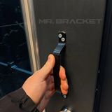 Mr.Bracket Dekoratif Siyah Çelik Tutma Kulpu 215MM - Dayanıklı Bina Bahçe Kapısı Okul Dış Mekan Metal Kapı Kolu - Gümüş