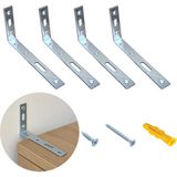 Mr.Bracket Deprem Dolap Sabitleme Aparatı Seti 6.5X13.5CM - Mobilya Eşya Duvara Sabitleyici L Gönye Köşebent