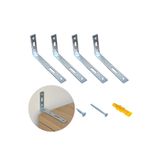 Mr.Bracket Deprem Dolap Sabitleme Aparatı Seti 6.5X13.5CM - Mobilya Eşya Duvara Sabitleyici L Gönye Köşebent