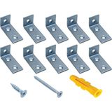 Mr.Bracket Deprem Güvenliği Dolap Sabitleme Aparatı Seti 1.6 x 35 x 15 mm - Mobilya Gardırop Portmanto Kitaplık Masa Raf Eşya Duvara Sabitleyici Aparat - L Demir Köşe Bağlantı Gönye Köşebent - 16x35x15mm - 10 adet