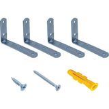 Mr.Bracket Deprem Güvenliği Dolap Sabitleme Aparatı Seti 2 x 6 x 10 cm - Mobilya Gardırop Portmanto Kitaplık Masa Raf Eşya Duvara Sabitleyici Aparat - L Demir Köşe Bağlantı Gönye Köşebent - 20x60x100mm - 4 adet