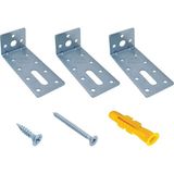 Mr.Bracket Deprem Güvenliği Dolap Sabitleme Aparatı Seti 4 x 3.2x 8.8 cm - Mobilya Gardırop Portmanto Kitaplık Masa Raf Eşya Duvara Sabitleyici Aparat - Orta Yük L Demir Köşe Bağlantı Gönye Köşebent - 40x88x32mm - 3 adet