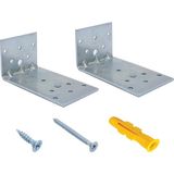 Mr.Bracket Deprem Güvenliği Dolap Sabitleme Aparatı Seti 6 x 5 x 10 cm - Mobilya Gardırop Portmanto Kitaplık Masa Raf Eşya Duvara Sabitleyici Aparat - Ağır Yük L Demir Köşe Bağlantı Gönye Köşebent - 60x50x100mm - 2 adet