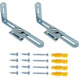Mr.Bracket Metal Ayarlı Ağır Yük Deprem Dolap Sabitleme Aparatı Seti 6 x 14 cm Güçlendirilmiş Metal