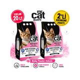 Mr.cat Happy Baby Powder Kokulu Bentonit Kedi Kumu 10 Lt X 2 Adet Toplam 20 Lt Güçlü Topaklanan %99,5 Tozsuz